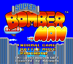 Super Bomberman (Europe) Title Screen